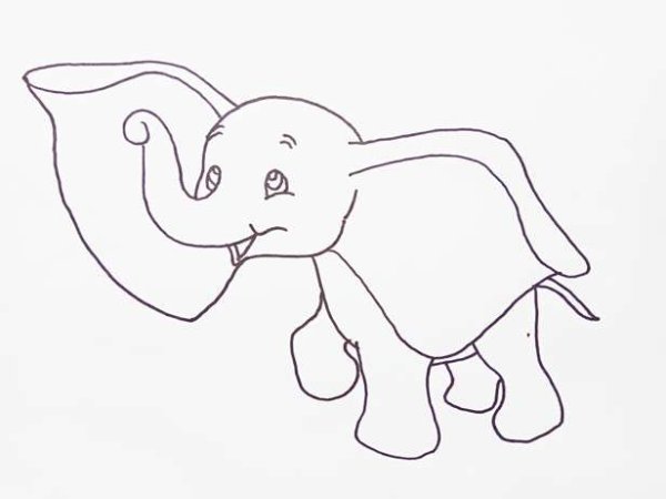 Слон рисунок легкий