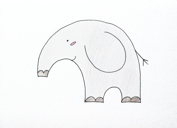 Слон рисунок для детей