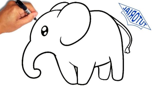 Слон рисунок для детей