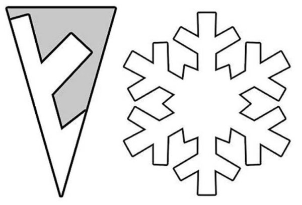 Снежинка простая трафарет