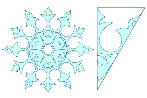 Снежинка трафарет для вырезания