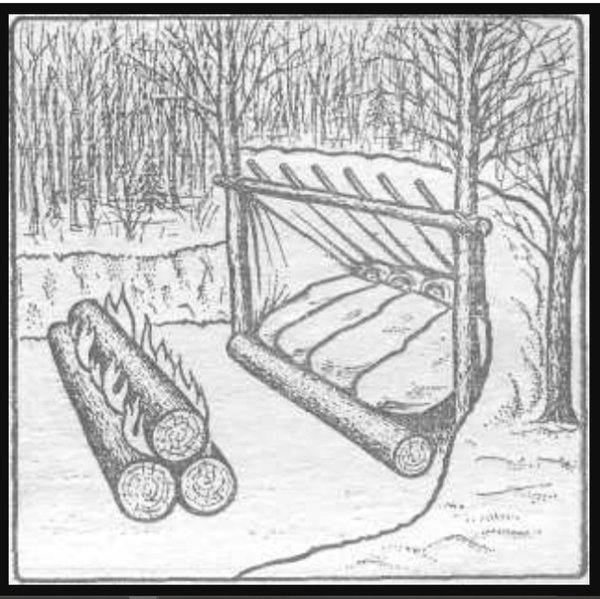 Костёр Нодья для ночёвки