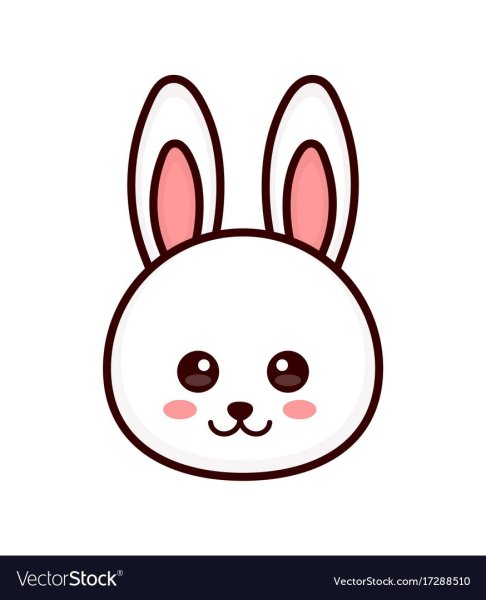 Поэтапное рисование мордочки зайца