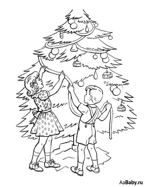 Раскраска к рассказу Зощенко елка