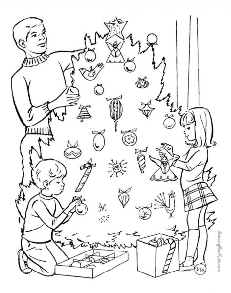 Раскраска семейный праздник