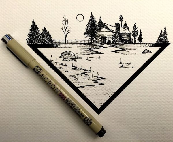 Рисунки линером