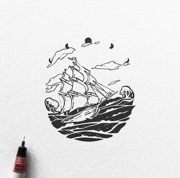 Эскизы тату море