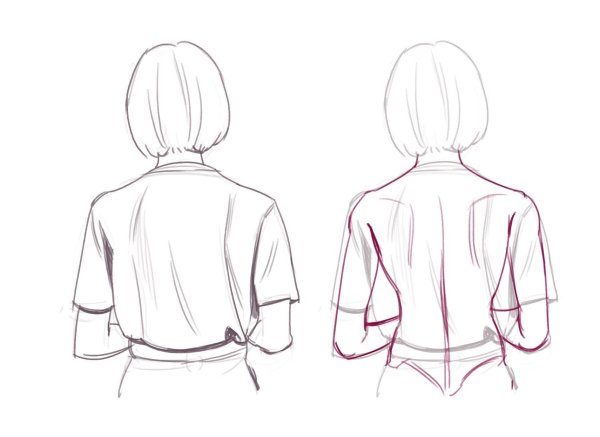 Позы для рисования со спины