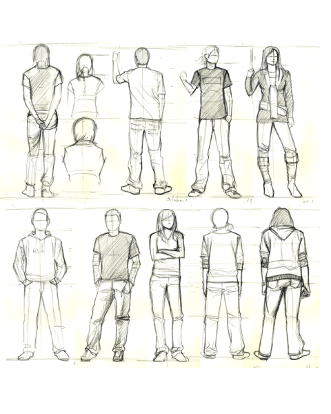 Рисунок человека в полный рост карандашом