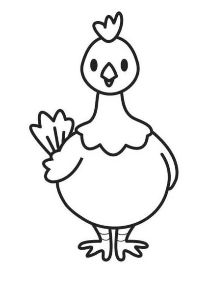 Курица легкий рисунок