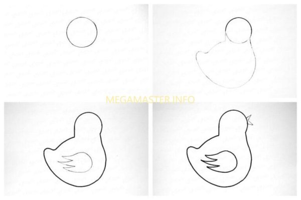 Курица красками для детей