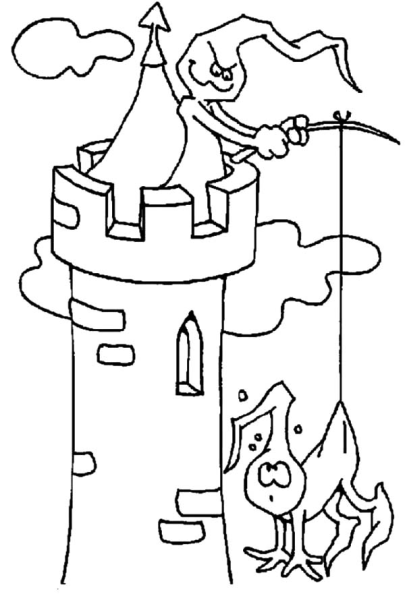 Раскраска замок колдуньи