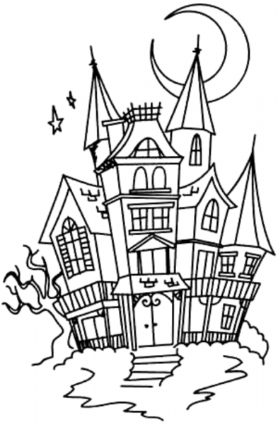 Раскраска Хэллоуин замок
