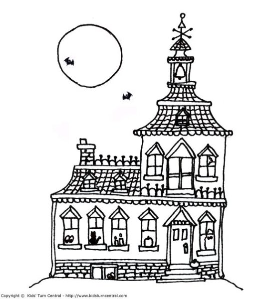 Раскраска Хэллоуин замок