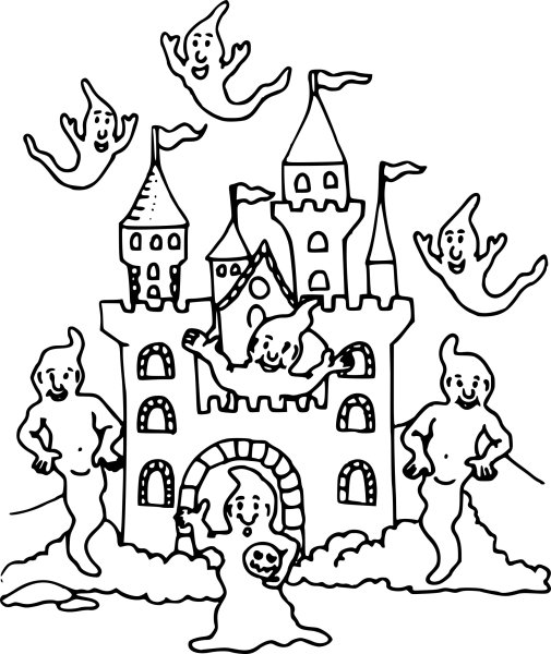 Замок с привидениями раскраска