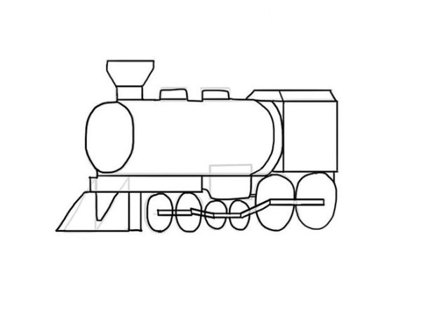 Поэтапное рисование поезда для детей