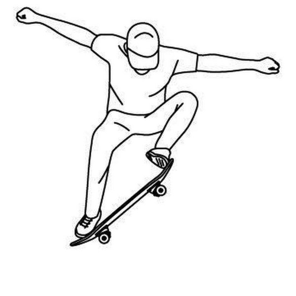 Скейтбордист карандашом