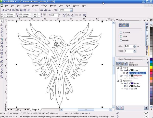Чертеж в кореле