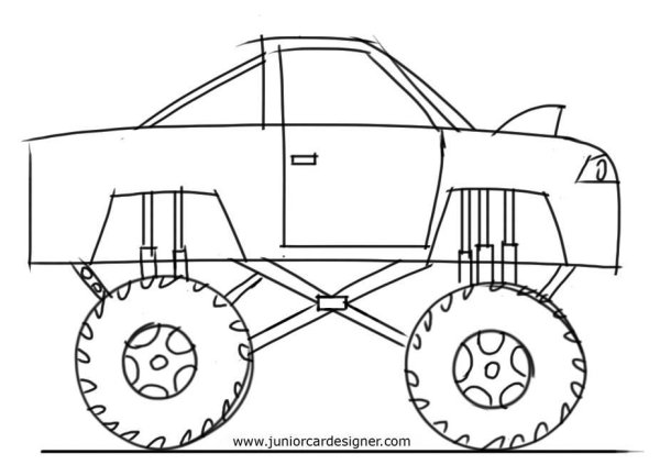 Монстр трак раскраска для малышей