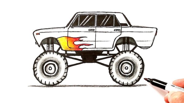 Разукрашка монстр трак