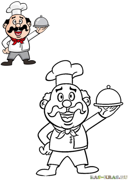 Раскраска повар