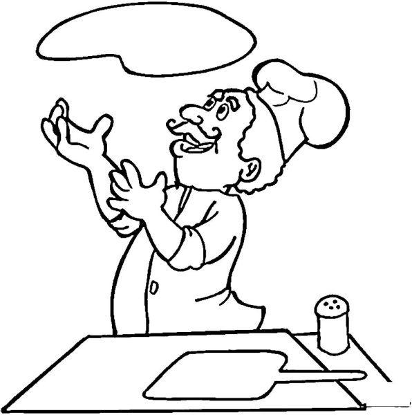 Повар раскраска для детей