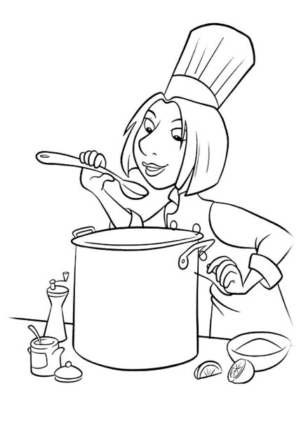 Профессия повар раскраска