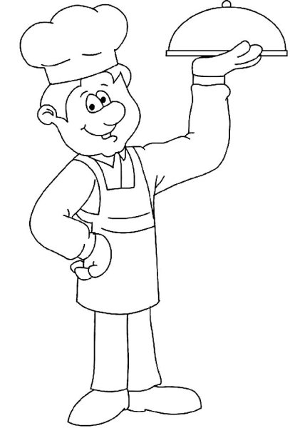 Поваренок раскраска для детей