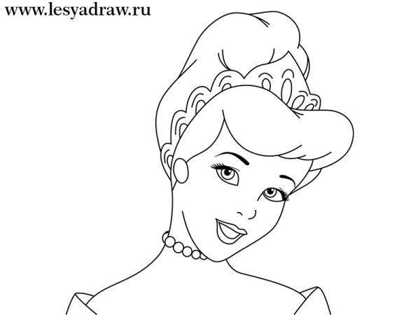 Золушка рисунок карандашом