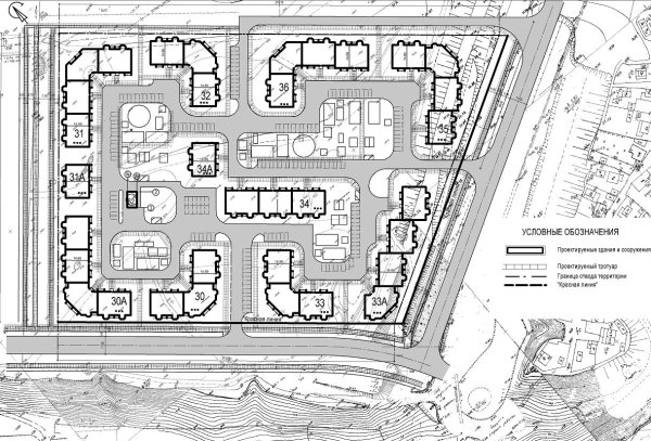 Чертеж генеральный план жилого микрорайона