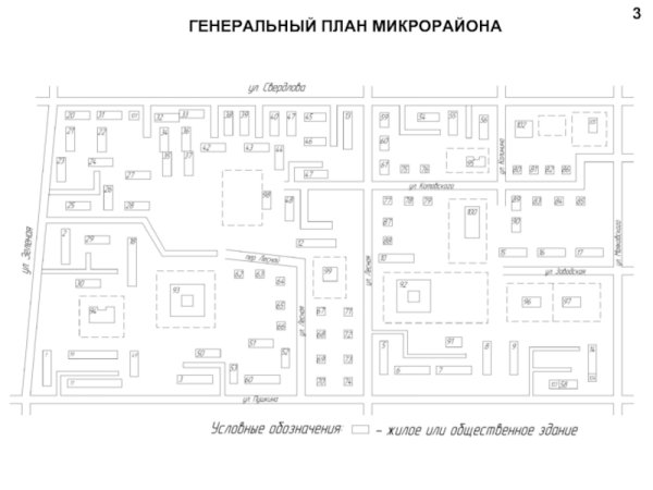 Генплан застройки жилого микрорайона