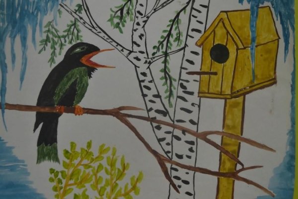 Рисование скворца