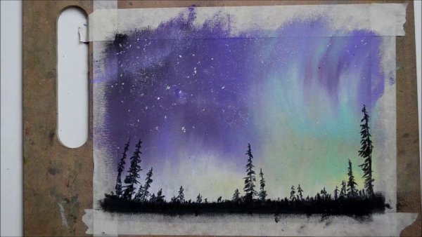 Ниткография Северное сияние