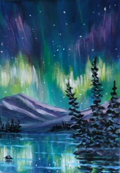 Правополушарное рисование Северное сияние