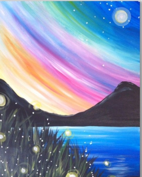 Правополушарная живопись Северное сияние