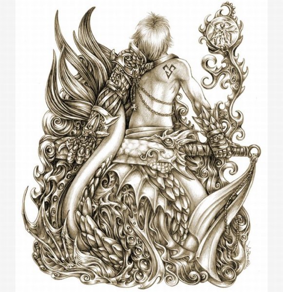 Рисунок простой в стиле фэнтези