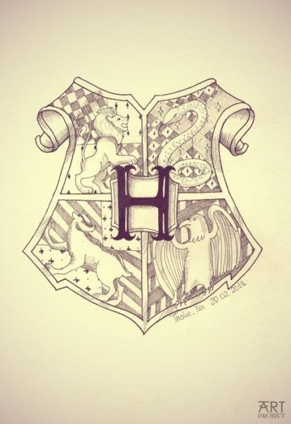 Гарри Поттер герб Гриффиндора контур