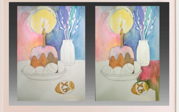 Пасха натюрморт рисунки