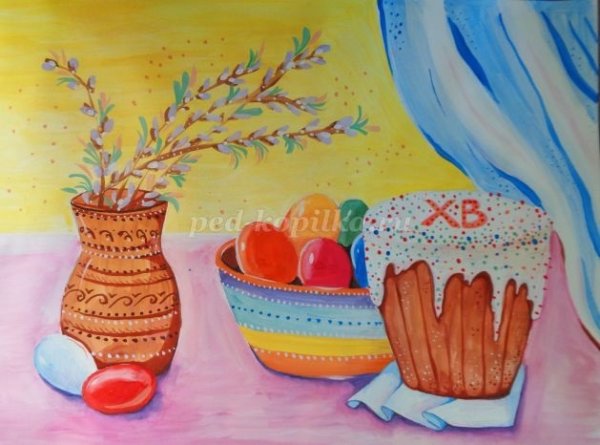 Рисование в подготовительной группе Пасхальный натюрморт