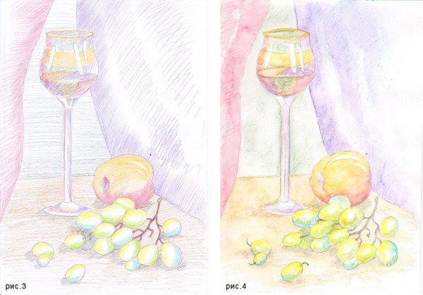 Натюрморт цветными карандашами легкий