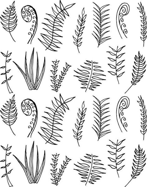 Папоротник трафарет