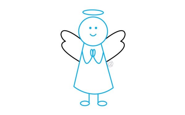 Поэтапное рисование ангелочка