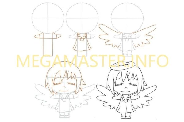 Ангелочек рисунок простой