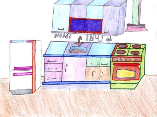 Эскиз кухни от руки