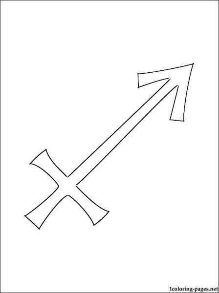 Стрелец знак раскраска