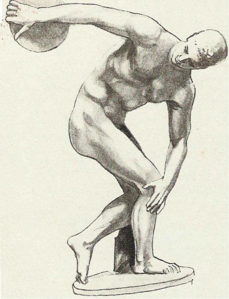 Скульптура Мирона дискобол рисунок