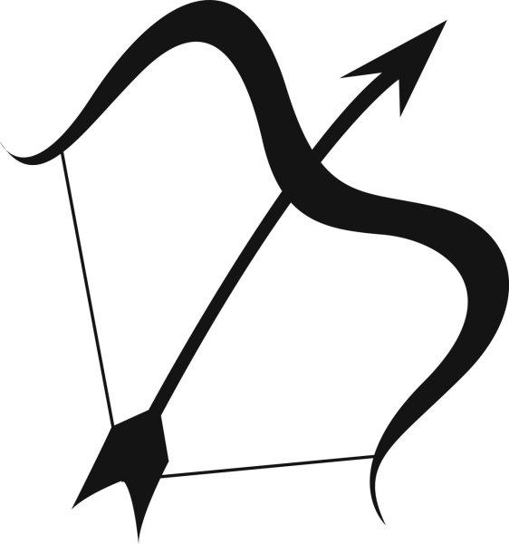 Стрелец знак зодиака вектор чб