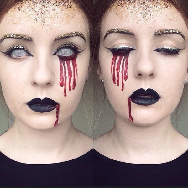 Интересный макияж на Хэллоуин