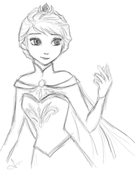 Эльза и Анна с распущенными волосами