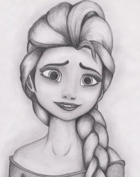 Как нарисовать портрет Эльзы